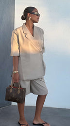 Blazer manche 3/4 beige