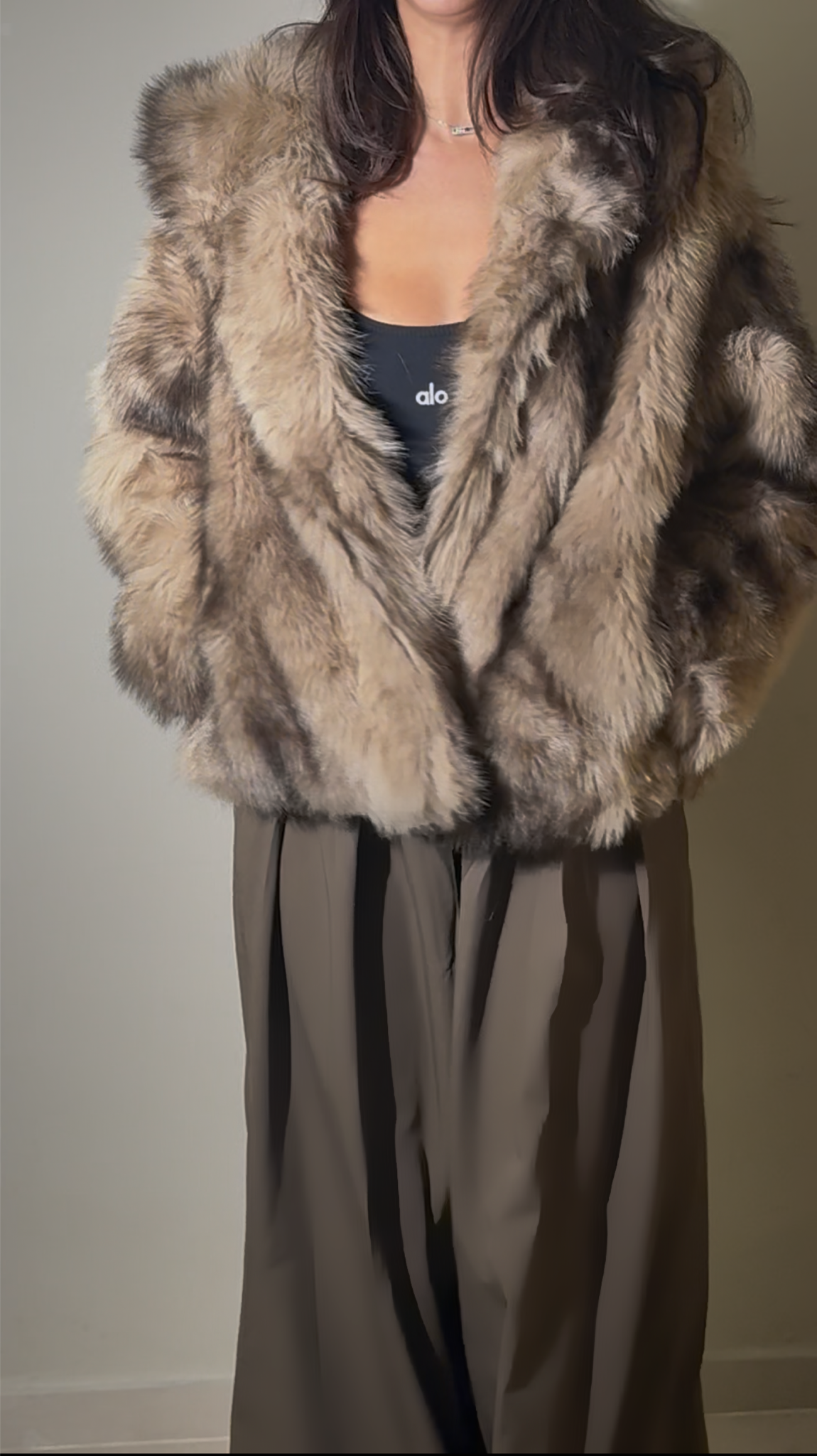 Manteau vegan large à capuche