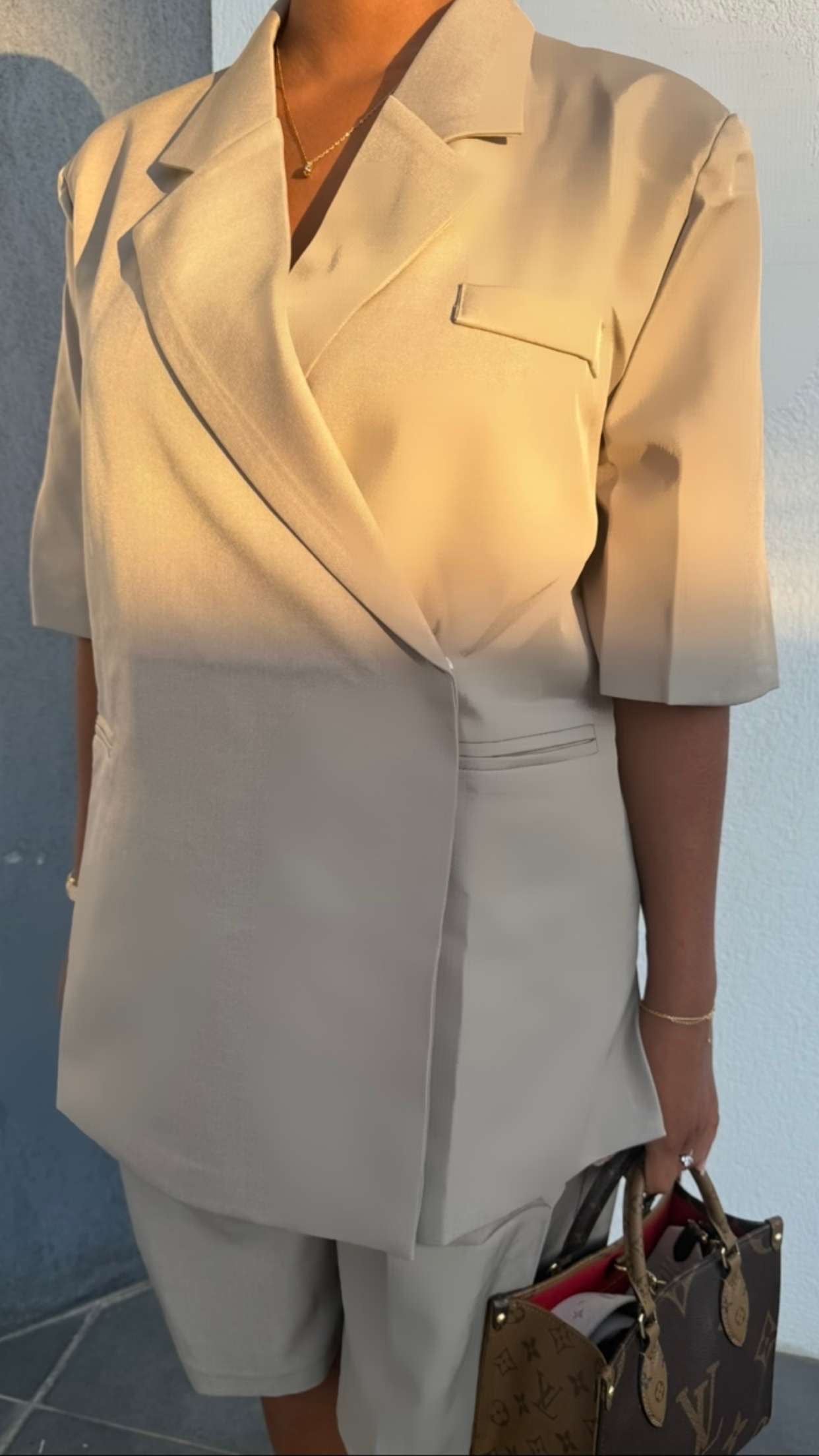 Blazer manche 3/4 beige